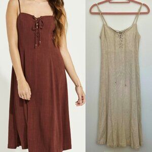 Gentle Fawn Wesley Linen Dress Beige XS | Cottagecore Boho Minimalist Chic